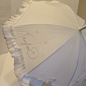 Taylor Shaw Creations Vintage Umbrella White And Purple Vintage Style Cute Gift